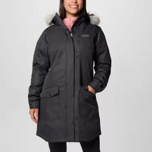 Women's Black Hooded Parka
